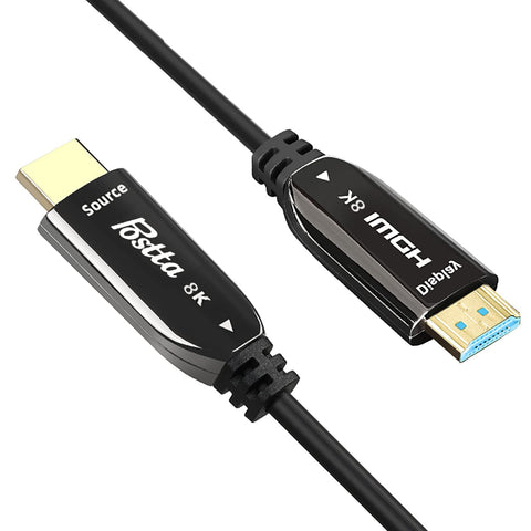 Postta 8K Fiber Optic HDMI Cable 200 Feet Support 8K/60Hz,48Gbps,4:4:4/4:2:2/4:2:0,HDCP 2.2