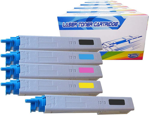 Inktoneram Compatible Toner Cartridges Replacement for Okidata C3400n C3400 C3530n MFP C3600n MC360n MFP C3400n 43459304 43459303 43459302 43459301 ([2-Black,Cyan,Magenta,Yellow], 5-Pack)