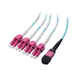 Cable Matters MTP to 4 x LC / 8 Fiber 10Gb 40Gb 50/125 OM4 OFNP Multimode Fiber Optic Breakout Cable - Compatible with MTP/MTO Connectors - 7m / 22.9ft