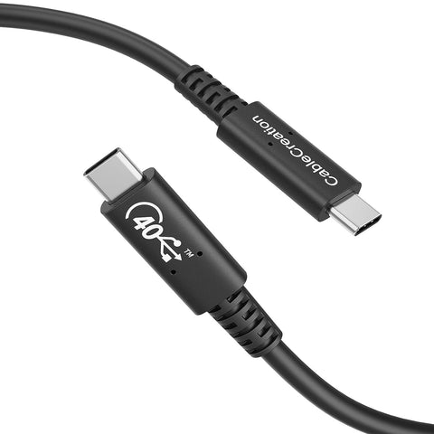 CableCreation [USB-IF Certified USB 4 Cable for Thunderbolt 4/3, 2.6FT USB 4 Cable 40Gbps 100W Charging, 8K 30Hz or Dual 4K 60Hz Video, Compatible with USB-C Docking Station, Hub, eGPU and More, 0.8M