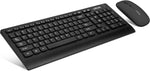 Rechargeable Wireless Keyboard and Mouse Combo,2.4GHz Cordless Keyboard Mouse+3 Level Adjustable DPI,Slim,Quiet,Ergonomic,Waterproof for Office Compatible with Windows PC Laptop Computer (Black)