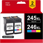 PG245 CL-246 Ink Cartridge Replacement for Canon PG-245XL CL-246XL for Canon PIXMA MX490 MX492 MG2520 MG2522 MG2920 MG3022 TS202 TS3120 TS3320 IP2820 (1 Black+1 Tri-Color)