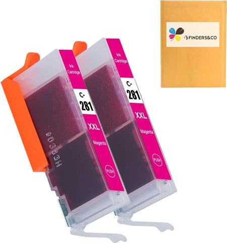 F FINDERS&CO CLI281 CLI-281 XXL Magenta Ink Cartridge Replacement for Canon CLI-281XXL Magenta Work with Canon PIXMA TR7520 TR8520 TS6320 TS8120 TS8320 TS9120 (2X CLI-281XXL M)