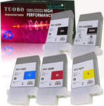 Tuobo PFI102 Compatible Ink Cartridge Replacement for Canon PFI-102 (130ml,MBK, BK, C, M, Y, 5-Pack) - iPF500, iPF510, iPF600, iPF605, iPF610, iPF700, iPF710, iPF720 Printers