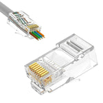 LEENUE CAT6 RJ45 Connector 50? Gold-Plated, UL Listed RJ45 Pass Through Ethernet Connector RJ45 Plug for UTP Network Cable 23 AWG 50 Pack