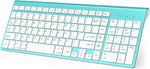 J JOYACCESS Bluetooth Wireless Keyboard, Mac Compatible Keyboard, Multi Device Wireless Keyboard for Laptop, Android, Windows, iMac, MacBook, iPad Air/Pro-Turquoise