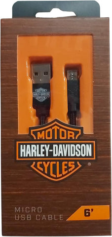 Harley Davidson Merchandise 9533 6' Harley Davidson Micro USB Braided Cable