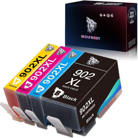 Compatible 902XL Ink Cartridge Replacement for HP 902XL 902 XL 902 Ink Cartridges to use with OfficeJet Pro 6968 6978 6962 6958 6954 6960 6970 6979 6975 6950 Printers(1Black/1Cyan/1Magenta/1Yellow)