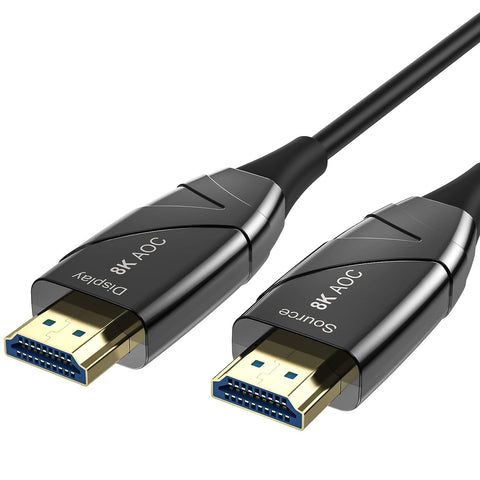 8K Fiber HDMI Cable 50ft, HDMI 2.1 Fiber Optic Cable Support 8K@60Hz, 4K@120Hz, 48Gbps, eARC Compatible with Apple TV, Nintendo Switch, Roku, QLED 8K Q900 TV