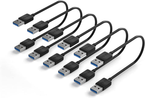 BolAAzuL 5 Pack USB 3.0 Extension Cable Type A Male to Male Cord 30CM-11.8Inches, Bi-Directional Short USB 3.0 Male Extension Cords USB Adapter Connector Coupler Extension Cord