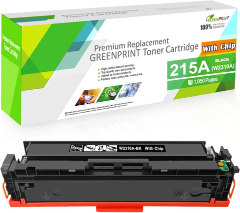 GREENPRINT (with Chip 215A Compatible Toner Cartridge W2310A Black 1050 Pages for HP Color Laserjet Pro M155a M155nw M155 MFP M182nw M182 M183fw M183 Printers