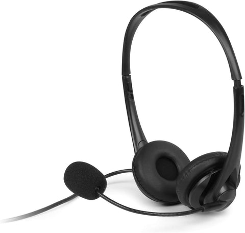 Aluratek Wired USB Stereo Headset with Noise Reducing Boom Mic and in-Line Controls, for Distance Learning, Zoom, MS Teams, Video Conferencing, Skype, Gaming, Music Play, Webinars (AWHU01FJ), Black