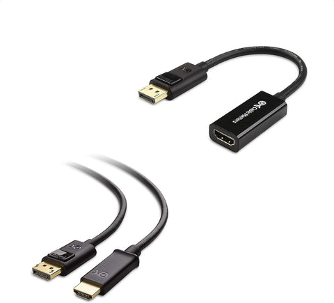 Cable Matters DisplayPort to HDMI Adapter (NOT for USB Ports on Computers) & 6 Foot Unidirectional DisplayPort to HDMI Adapter Cable