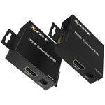 HDMI Extender, 60 Meter HDMI Extender (Tx + Rx) Via Single RJ45 Cat6e Cat7 Ethernet Cable Transmit Up to 60M, Support 1080p, 3D, HDCP, with EDID Management and Loop Out Function