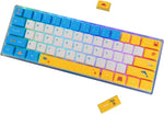 Geeksocial (Only Keycaps) 104+24 Blue & Yellow XDA Keycaps Set PBT Dye-subbed ANSI ISO Layout Compatible GK61 64 68 84 87 104 108 Mechanical Keyboards (Summer Holiday)