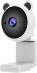 Webcam, HD 2MP Pixel 1080P PC Camera with Mic, Laptop for PC(White)