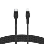 Belkin BoostCharge Pro Flex Braided USB Type C to Lightning Cable (2M/6.6ft), MFi Certified 20W Fast Charging PD Power Delivery for iPhone 14, iPhone 13, 12, 11, Pro, Max, Mini, SE, iPad - Black