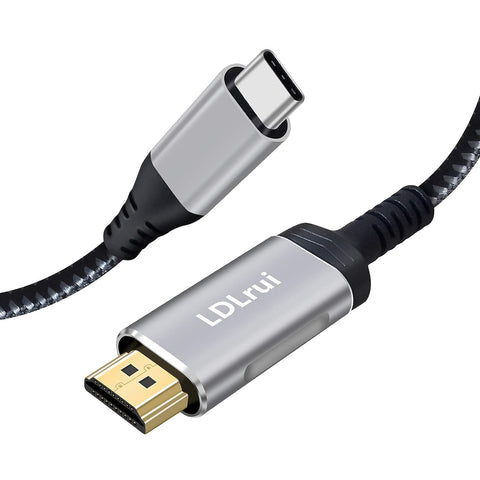 LDLrui USB C to HDMI Cable 4K [15FT], Extra Long USB Type C to HDMI Cord, Compatible with Thunderbolt 3 to HDMI Cable for MacBook Pro/Air, Samsung S20, Surface Pro 7, iPad, Dell XPS and More