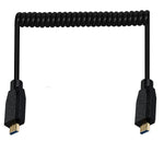 Ultra Thin HDMI Coiled High Speed Cable, Disscool Micro HDMI Male Type D to Micro HDMI Male Type D Connector Adapter Flexible Spring Extension Cables, 2.1V 8K@60Hz 4K@120Hz for Camera/Monitor(M to M)