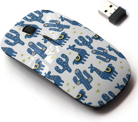 2.4G Wireless Mouse with Cute Pattern Design for All Laptops and Desktops with Nano Receiver - Kids Fun Characters Texture Mexico