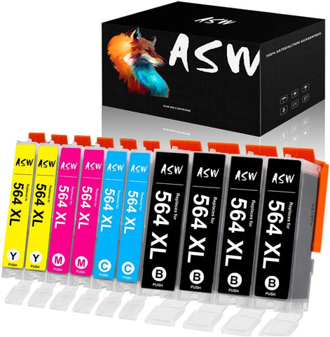 ASW 564XL Compatible Replacement for HP 564 564 XL Ink Cartridges Combo Pack for HP Photosmart 7520 6520 5520 7525 7510 5510 Deskjet 3520 Officejet 4620 (4 Black, 2 Cyan, 2 Magenta, 2 Yellow)