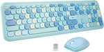 DD Blue Wireless Keyboard and Mouse,USB 110 Keys Compact Full Size Wireless Colorful Keyboard and Mouse Set, 2.4Ghz Noise-reducing Ultra-Quiet Keys, Ultra-Thin Sleek Design? for Windows, Computer, PC