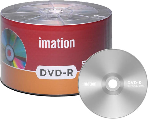 50 Pack Imation DVD-R 16X 4.7GB/120Min Branded Logo Blank Media Recordable Movie Data Disc