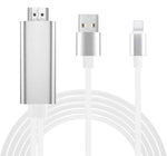 Lightning to HDMI Adapter Cable, 1080P Digital AV Sync Screen Converter Cable with Charger Port Compatible with iPhone 12/XS/iPad to HDTV/Projector/Monitor, Support iOS 9.2-14+ (5.9ft, Silver)