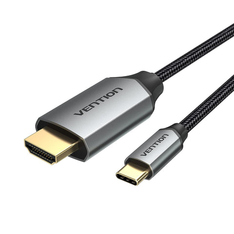 VENTION USB C to HDMI Cable 3ft 4K@60Hz, USB Type C to HDMI Cable, Thunderbolt 3 Braided Cord HDCP 2.2 Compatible for iPad MacBook Pro/Air iMac Galaxy S20 S10 Surface Book 2 TV and More