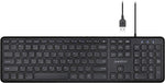 Perixx PERIBOARD-210 US Wired Full-Size USB Keyboard with Quiet Keys for Desktop, Laptop, and Tablet - X Type Scissor Keys - Black - US English (11726)