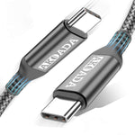 AkoaDa USB-C To USB-C 100W Cable 15ft,USB C Braided Fast Charging Cable Compatible With MacBook Pro 2020/2019/2018, iPad Pro 2020/2019/2018,Samsung Galaxy S21, Dell XPS 13/15 And Type-C Laptops (Grey)