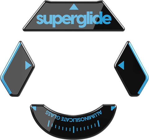 Superglide - Fastest and Smoothest Mouse Feet / Skates Made with Ultra Strong Flawless Glass Super Fast Smooth and Durable Sole for Logitech G900/903[Black]