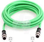 HangTon Shielded Flexible Ethernet Camera M12 4 Pin D Code Male to M12 4 Pin D Code Male Cable for Industrial Application Network (1, 3m)