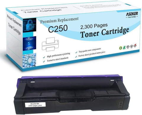 ASEKER Compatible Toner Cartridge SP C250 C261 407539 for Ricoh SP C250DN C250SF C261SFNW C261DNW C260 C260DNW C261DNw C260SFNW Printer High Capacity 2300 Pages (Black)