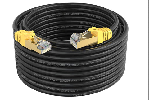 LDKCOK Cat 7 Internet Cable 30ft, Cat7 Outdoor Ethernet Cable 30 ft, 26AWG Heavy-Duty Cat7 Networking Cord Patch Cable RJ45 Transmission Speed 10Gbps,Transmission Bandwidth 600Mhz LAN Wire