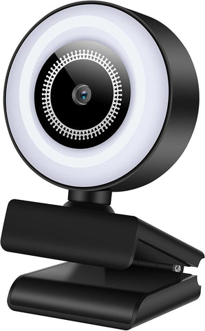 Jinpei JW-03W 2K QHD USB Web Computer Camera,with Multi-Level Ring Light, Microphone, Plug and Play,for Zoom/Skype/Teams, Conferencing and Video Calling