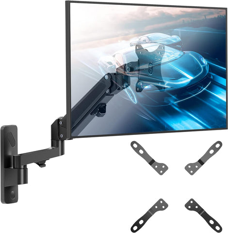 WALI Single Monitor Wall Mount, Computer Wall Mount Monitor Arm Holds up to 19.8lbs, Heavy Duty Gas Spring Single Monitor Arm Screen up to 35 inch, Fully Adjustable Monitor Stand (GSWM001XL), Black