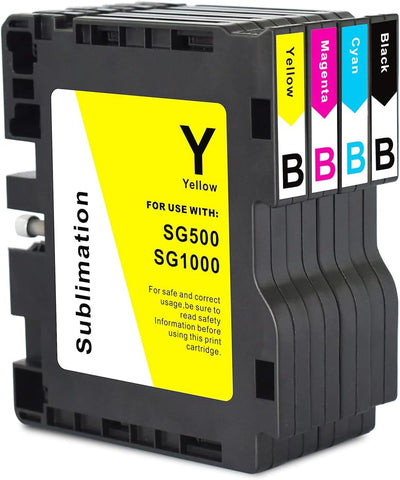 New Sublimation Ink Cartridge Compatible for Sawgrass Virtuoso SG500 SG1000 Printer (1*Black, 1*Cyan,1*Magenta, 1*Yellow 4-Pack) B Series