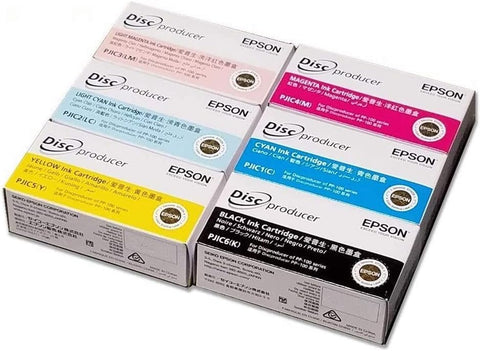 C13S02A9991 Ink Cartridge 6 Color (Cyan, Yellow, Magenta, Black, Light Cyan, Light Magenta) Set for DiscProducer PP-100 PP-50 in Retail Packaging, Each