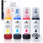 522 Ink Bottles L&C 522 Ink Bottle Refill Compatible for EcoTank ET-2720 ET-4700 Ink