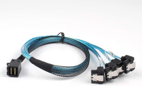 Internal HD Mini SAS (SFF-8643 Host) - 4X SATA Target Angle Cable, SFF-8643 for Controller 4 Sata Connect to Hard Drive 0.5M 1.6FT