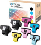 VIVIDRAW 7 Pack HP 02 Compatible Ink cartridges Replacement for HP Photosmart C5180 C7280 C6280 C6180 D7360 D7460 8250 C7200 Printer