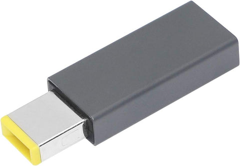 CERRXIAN 100W PD USB Type C Female Input to Slim tip Male Power Charging Adapter for Compatible with ThinkPad Yoga 260 370,T470 T450s T460s T440s T450 E570(100w-SquareA) (Silver Grey)