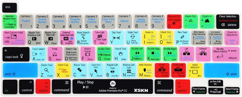 XSKN Premiere Pro CC English Silicone Shortcuts Keyboard Cover Skin for Touch Bar Models 2019 MacBook Pro 16 inch A2141 2020 MacBook Pro 13.3 inch A2251/A2289/A2338 M1 Keyboard US Version