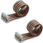 Fielect 2pcs IDC Rainbow Wire Flat Ribbon Cable 20 Pin 30cm Length 2.54mm Pitch