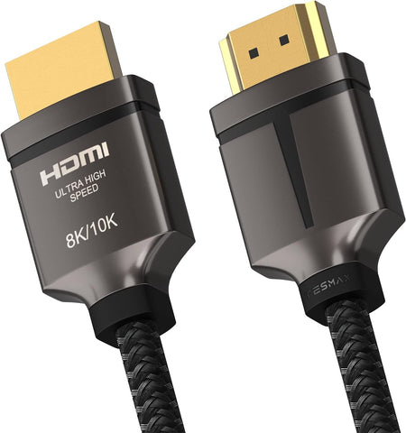 8K HDMI Cable 48Gbps 10FT, TESMAX Certified Ultra High Speed 8K60Hz 4K120Hz, HDCP 2.2 2.3 Dynamic HDR HDR10 eARC, Compatible with Dolby Vision Apple TV 4K/Samsung/LG/Sony/Ruko/PS5/Xbox/RTX3080/Blu-ray