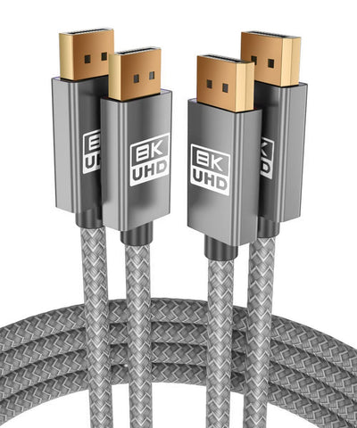 Itramax 8K 60Hz DisplayPort Cable 15FT (2-Pack),DP 1.4 Male Ultra High Speed Cord for Laptop/PC/TV/Gaming Monitor 16,HBR3 Bandwidth of 32.4Gbps,4K@144Hz,2K@165Hz,1080P@240Hz(DP 1.2 Compatible)