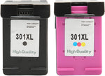 Ink Cartridges Replacement for HP 301XL, Black/Color Print Cartridges for Envy for OfficeJet for DeskJet, Easy to Install, Compatible with Most of Printers for Envy for OfficeJet for(H-301XLBK Black)