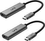 USB C to 4K HDMI Adapter 2 Pack, uni [Aluminum Shell, High Speed] Sturdy USB C Adapter, Thunderbolt 3 Compatible for MacBook Pro 2019, iPad Pro, Surface Book 2, XPS 13/15, Galaxy S20, and More