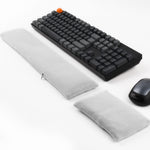 Keyboard and Mouse Wrist Rest Bean Bag Set, Ergonomic Mouse Pad Keyboard Wrist Support Filled Ergo Beads, Easy Typing Gaming for Home, Office, Laptop, Desktop Computer (Light Gray)